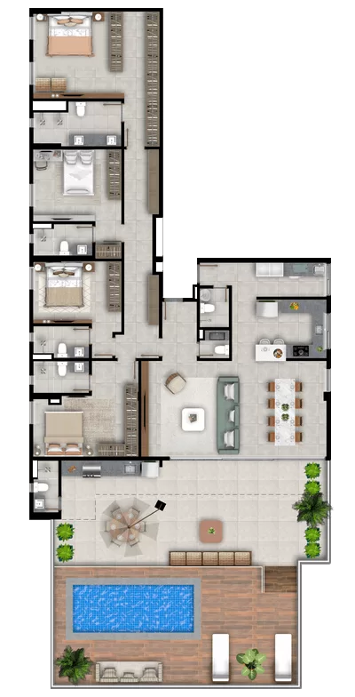 LUX Penthouse 302m² - Ligue 61 99647-7030